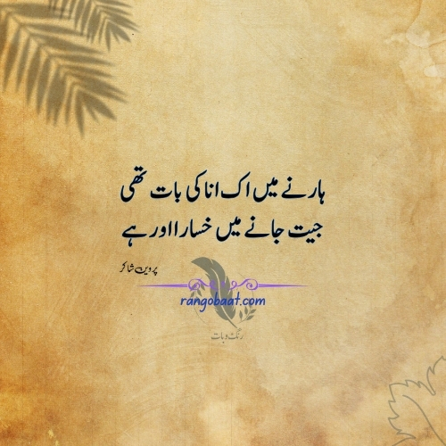 Harne Mein Ek Ana Ki Baat Thi - Parveen Shakir Sad Shayari Lines